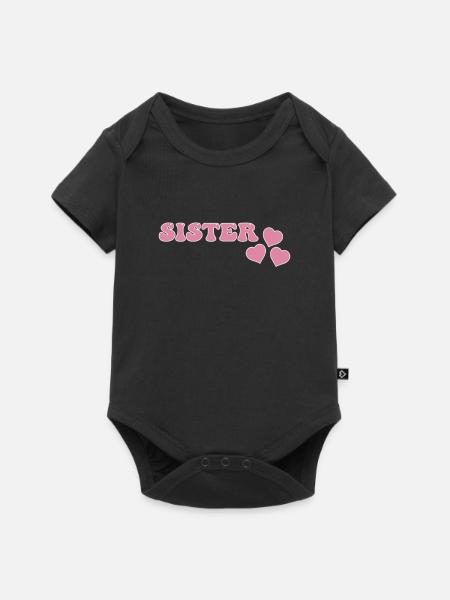 Schwester - Baby Premium Kurzarmbody - Schwarz