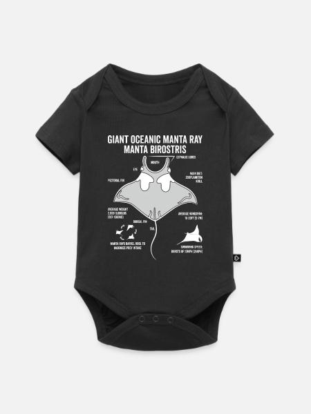 Mantarochen Anatomie Mantarochen Liebhaber - Baby Premium Kurzarmbody - Schwarz
