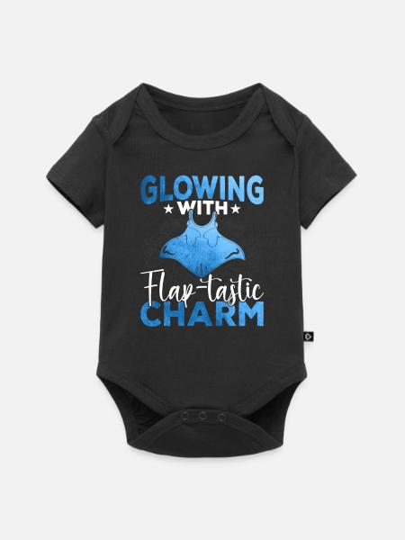 Mantarochen Flap-tastischer Charme Mantarochen - Baby Premium Kurzarmbody - Schwarz