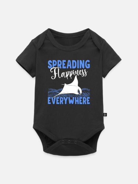 Mantarochen Verbreiten Flappiness Mantarochen - Baby Premium Kurzarmbody - Schwarz