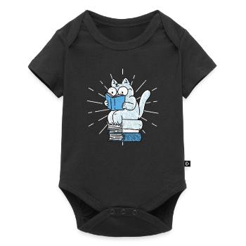Reading Cat Funny Book Lover Cats - Baby Premium short-sleeve bodysuit - black - Front