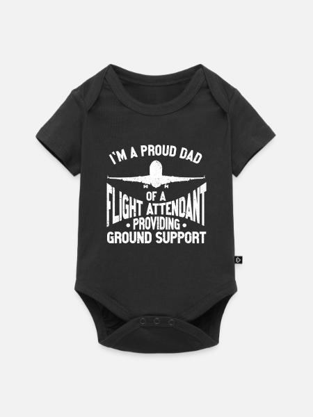 Flugbegleiter Papa Stewardess Flugbegleiter - Baby Premium Kurzarmbody - Schwarz