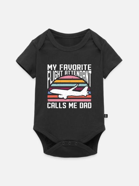 Flugbegleiter Papa Stewardess Flugbegleiter - Baby Premium Kurzarmbody - Schwarz