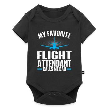 Flight Attendant Papa Stewardess Flight Attendant - Baby Premium short-sleeve bodysuit - black - Front