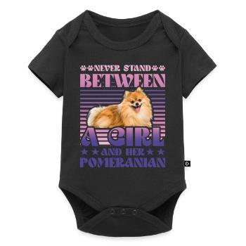 Never stand between a Girl and her Pomeranian - Baby Premium short-sleeve bodysuit - black - Front