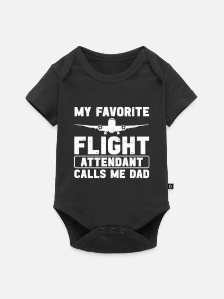 Flugbegleiter Papa Stewardess Flugbegleiter - Baby Premium Kurzarmbody - Schwarz
