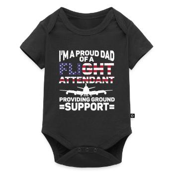 Flight Attendant Papa Stewardess Flight Attendant - Baby Premium short-sleeve bodysuit - black - Front
