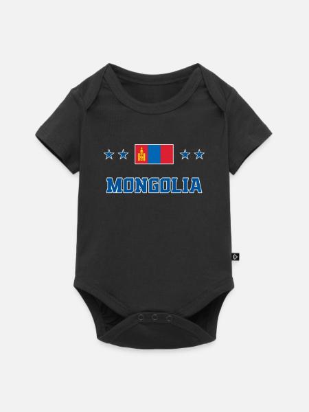 Mongolei - Baby Premium Kurzarmbody - Schwarz