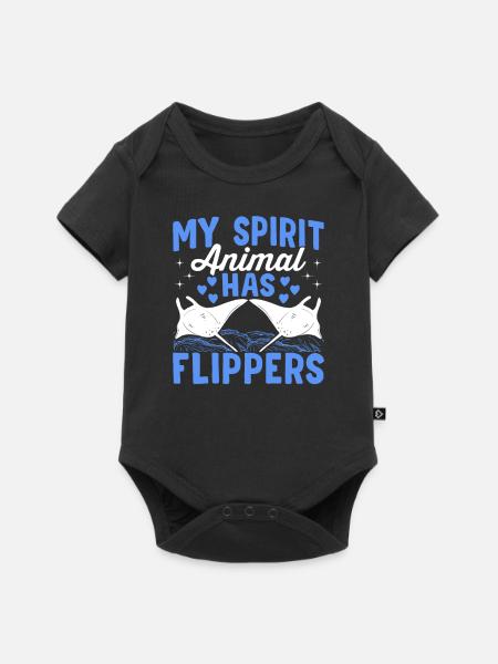 Mantarochen Krafttier Mantarochen Liebhaber - Baby Premium Kurzarmbody - Schwarz