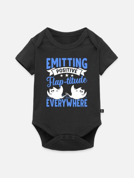 Mantarochen Positive Flap-titude Mantarochen - Baby Premium Kurzarmbody - Schwarz