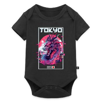 Tokyo Asie 80s Dragon Dragon Rétro Japonais - Body à manches courtes Premium Bébé - noir - Devant