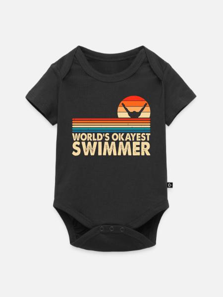 Schwimmen Schwimmer - Baby Premium Kurzarmbody - Schwarz