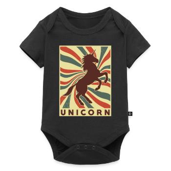 Licorne Rétro Vintage - Body à manches courtes Premium Bébé - noir - Devant