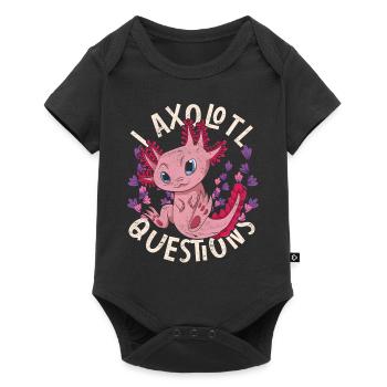 Je pose beaucoup de questions Funny Gift Axolotl - Body à manches courtes Premium Bébé - noir - Devant