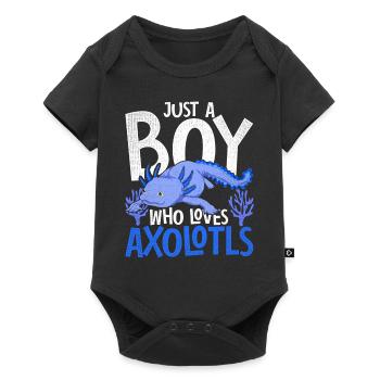 Un seul garçon qui aime axolotl Salamandre Axolotl - Body à manches courtes Premium Bébé - noir - Devant