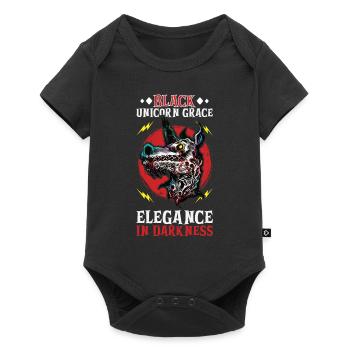 Licorne noire Licorne d’horreur Licorne de minuit - Body à manches courtes Premium Bébé - noir - Devant