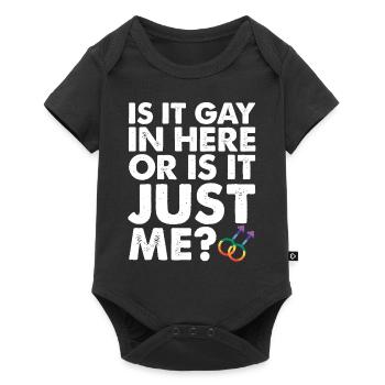 Is It Gay In Here Or Is It Just Me LGBT Pride - Baby Premium short-sleeve bodysuit - black - Front