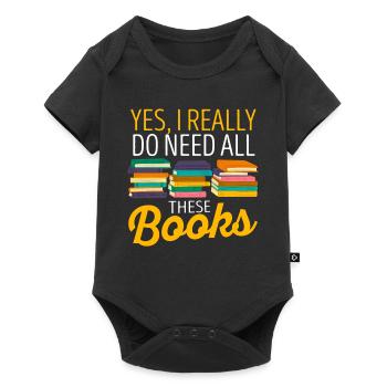 Yes, I really need all these books in the - Baby Premium short-sleeve bodysuit - black - Front
