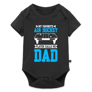 Favorite Air Hockey Player Calls Me Dad - Baby Premium Kurzarmbody - Schwarz - Vorne