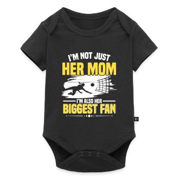 Not Just Her Mom Also Her Biggest Fan Volleyball M - Baby Premium short-sleeve bodysuit - black - Front