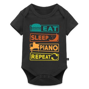 Eat Sleep Piano Repeat Pianist Klavier - Body à manches courtes Premium Bébé - noir - Devant