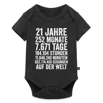 21 Jahre Einundzwanzigster Geburtstag - Baby Premium Kurzarmbody - Schwarz - Vorne