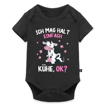 Kuh Kühe Bauer Landwirt Bauernhof Kalb Kälber Rind - Baby Premium Kurzarmbody - Schwarz - Vorne