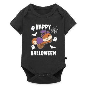 Écureuil Joyeux Halloween Sorcière Enfants Sorcières Sorcières - Body à manches courtes Premium Bébé - noir - Devant