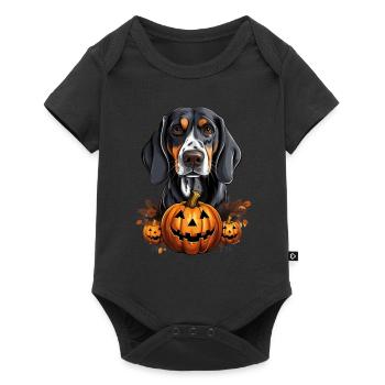 Bluetick Coonhound Chien Citrouille Paresseux Halloween - Body à manches courtes Premium Bébé - noir - Devant