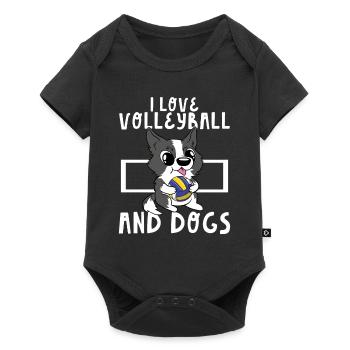 Funny Cute I Love Volleyball And Dogs Blocker Spik - Baby Premium short-sleeve bodysuit - black - Front