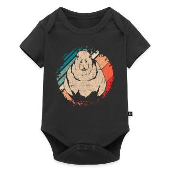 Cadeau Rongeur Animal Lover Retro Capybara - Body à manches courtes Premium Bébé - noir - Devant