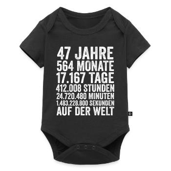 47 Jahre Siebenundvierzigster Geburtstag - Baby Premium Kurzarmbody - Schwarz - Vorne