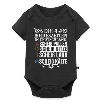 Die 4 Jahreszeiten In Deutschland - Baby Premium Kurzarmbody - Schwarz - Vorne