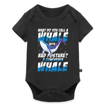 A Whale With Bad Posture A Hunchback Whale - Baby Premium Kurzarmbody - Schwarz - Vorne