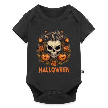 Bad Pumpkin Böser Kürbis Halloween - Baby Premium Kurzarmbody - Schwarz - Vorne