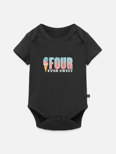 Eiscreme - Baby Premium Kurzarmbody - Schwarz