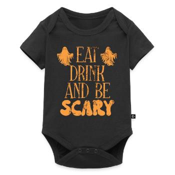 Mangez, buvez et soyez effrayant - Halloween - Effrayant - Body à manches courtes Premium Bébé - noir - Devant