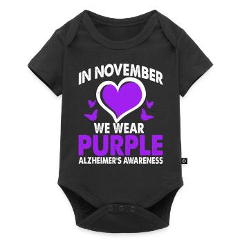 In November we wear the purple Alzheimer's - Baby Premium short-sleeve bodysuit - black - Front