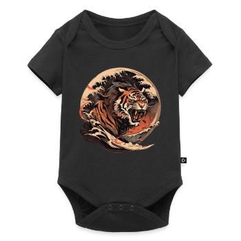Tokyo Asie 80s Rétro Tiger Japonais - Body à manches courtes Premium Bébé - noir - Devant