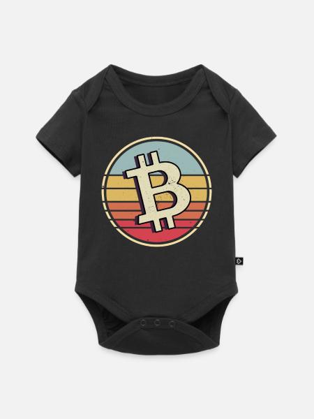 Bitcoin Krypto Kryptowährung - Baby Premium Kurzarmbody - Schwarz