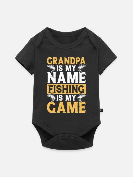 Opa Angler Angeln Fischen - Baby Premium Kurzarmbody - Schwarz