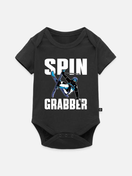 Spin Grabber Freestyle Skiing - Baby Premium Kurzarmbody - Schwarz