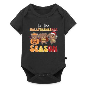 Tis' the Hallothanksmas Season Bear - Baby Premium short-sleeve bodysuit - black - Front