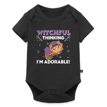 Triceratops Halloween Witch Witches I'm Adorable - Baby Premium short-sleeve bodysuit - black - Front