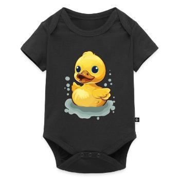 Canard en caoutchouc jaune Canard en caoutchouc - Body à manches courtes Premium Bébé - noir - Devant