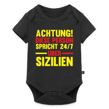 Sizilianer Sizilianisch Sizilien - Baby Premium Kurzarmbody - Schwarz - Vorne