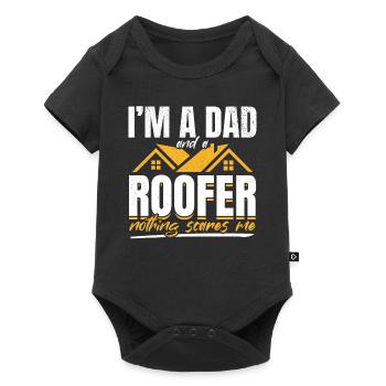 Je suis papa et couvreur Rien ne me fait peur - Roofer - Body à manches courtes Premium Bébé - noir - Devant