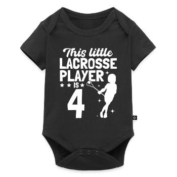 This Little Lacrosse Player Is 4 Years Old - Lacro - Baby Premium short-sleeve bodysuit - black - Front