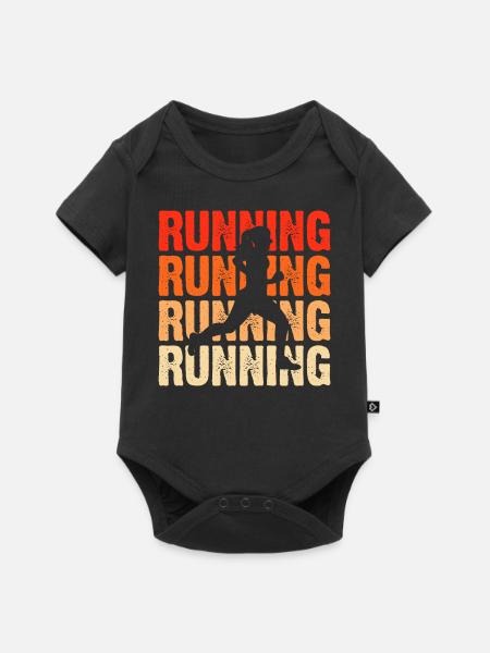 Joggen Laufen Marathon - Baby Premium Kurzarmbody - Schwarz