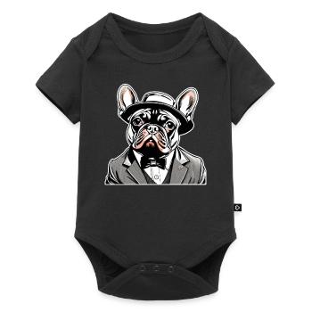 Chien Bouledogue Français T-shirt Chien drôle de chien design Chiens - Body à manches courtes Premium Bébé - noir - Devant